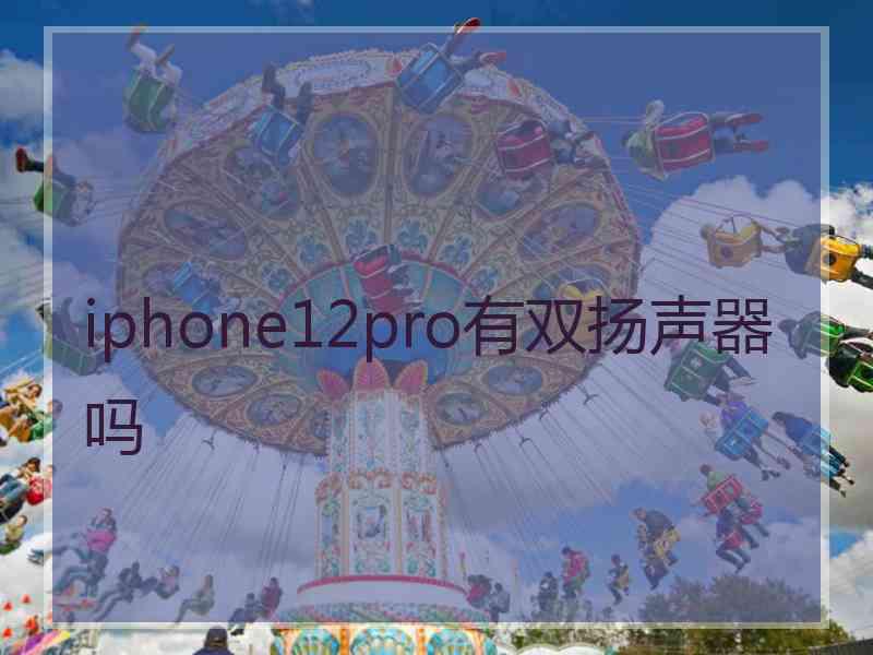 iphone12pro有双扬声器吗