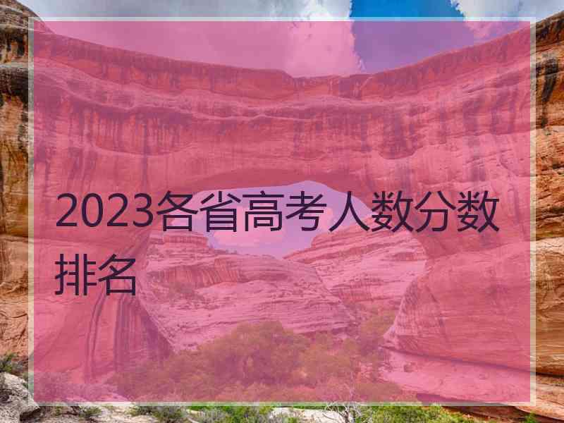 2023各省高考人数分数排名