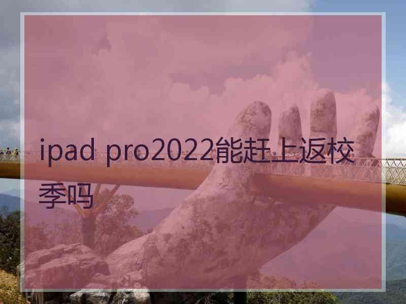 ipad pro2022能赶上返校季吗