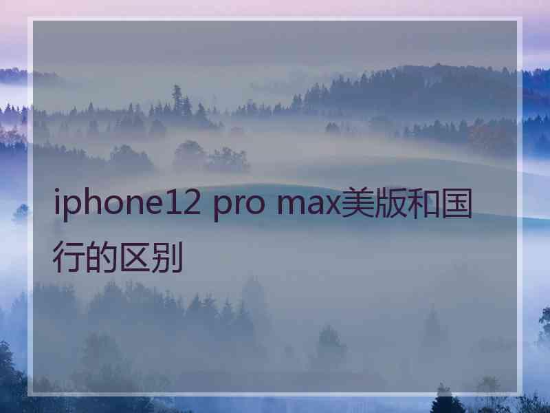 iphone12 pro max美版和国行的区别