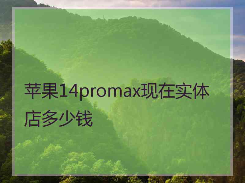 苹果14promax现在实体店多少钱