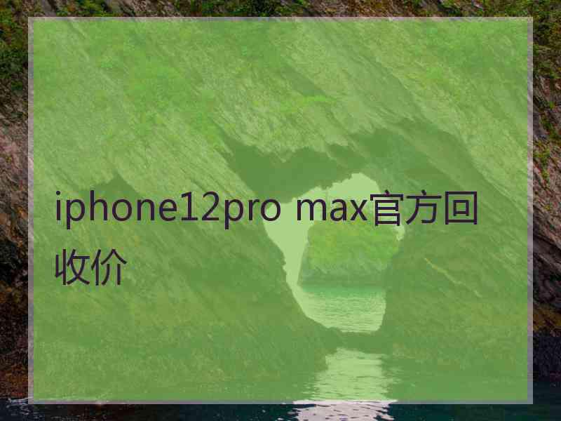 iphone12pro max官方回收价