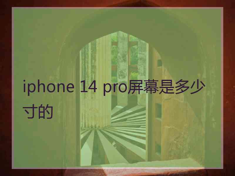 iphone 14 pro屏幕是多少寸的