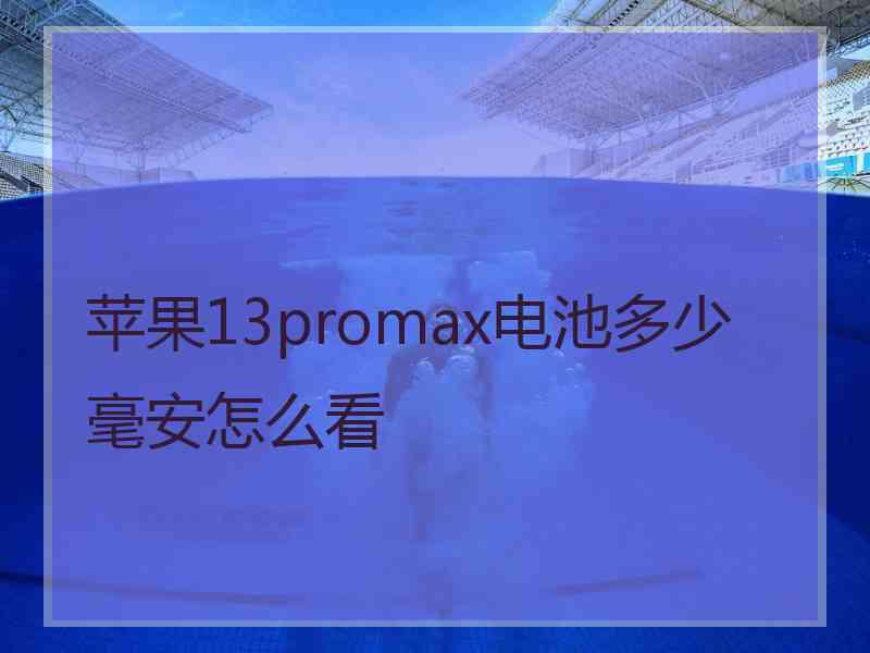 苹果13promax电池多少毫安怎么看