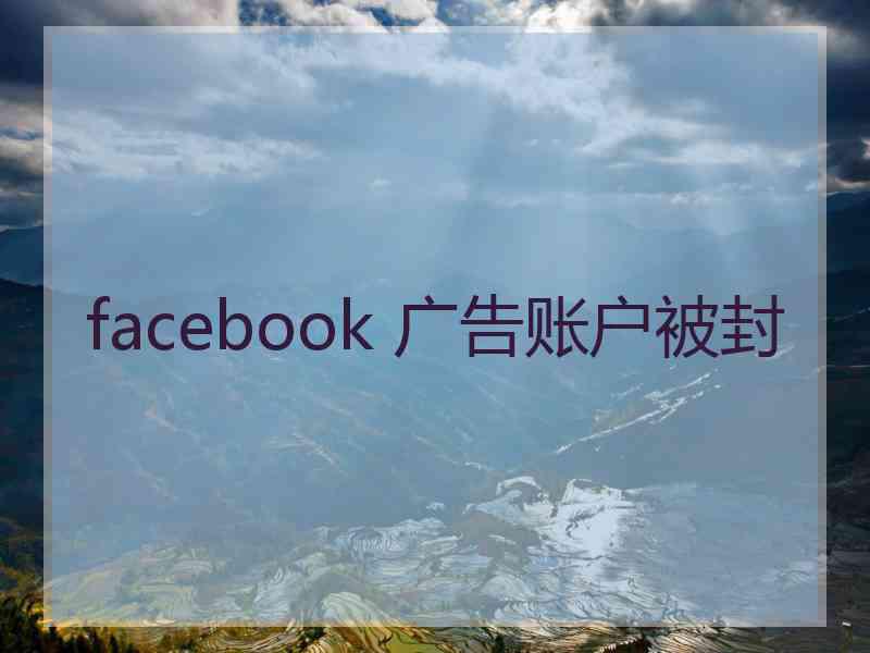 facebook 广告账户被封