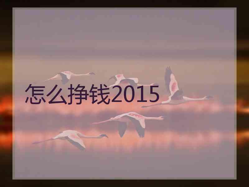 怎么挣钱2015