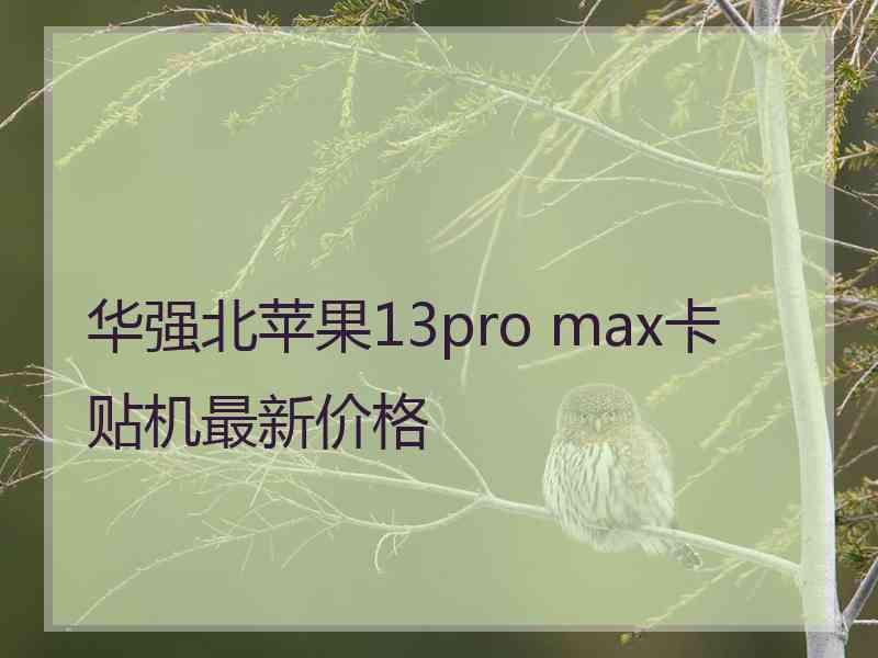 华强北苹果13pro max卡贴机最新价格