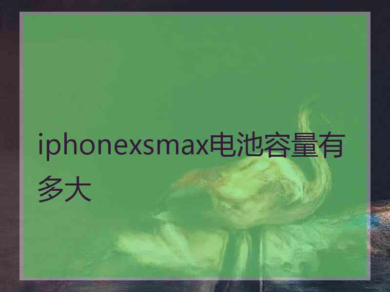 iphonexsmax电池容量有多大