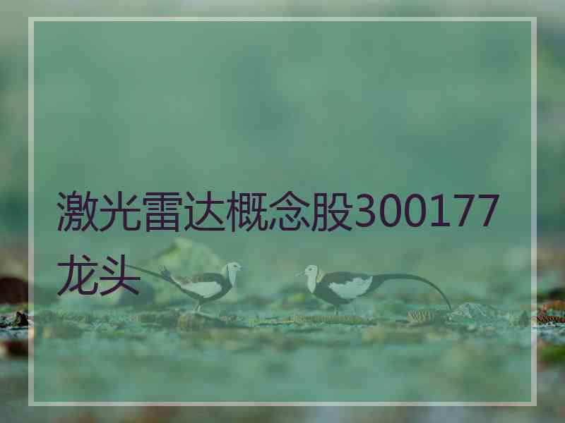 激光雷达概念股300177龙头