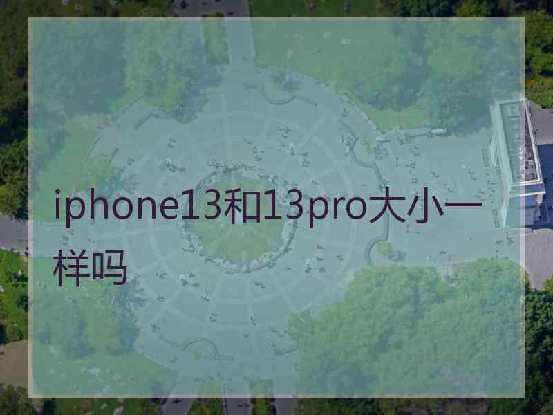 iphone13和13pro大小一样吗