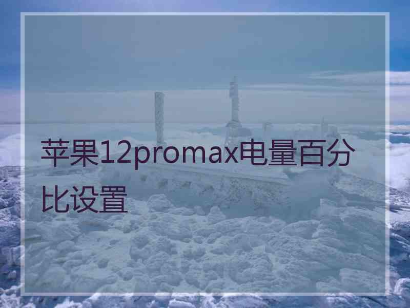 苹果12promax电量百分比设置