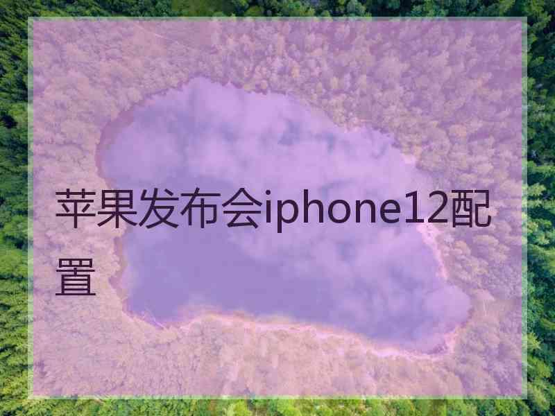 苹果发布会iphone12配置