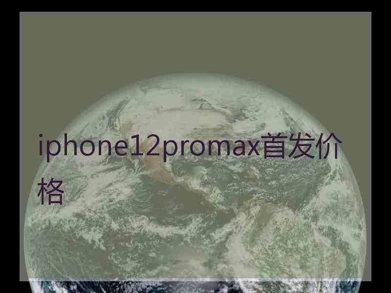 iphone12promax首发价格