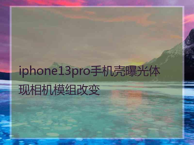 iphone13pro手机壳曝光体现相机模组改变