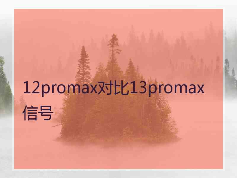 12promax对比13promax信号