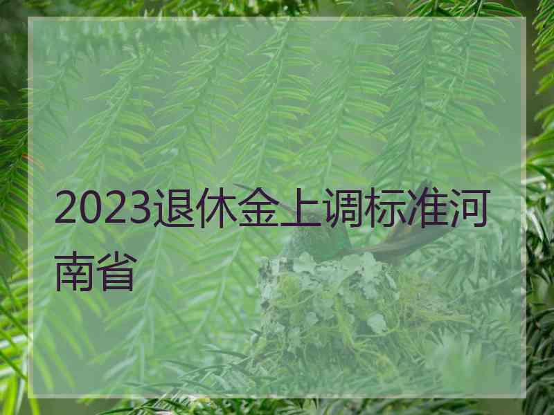 2023退休金上调标准河南省