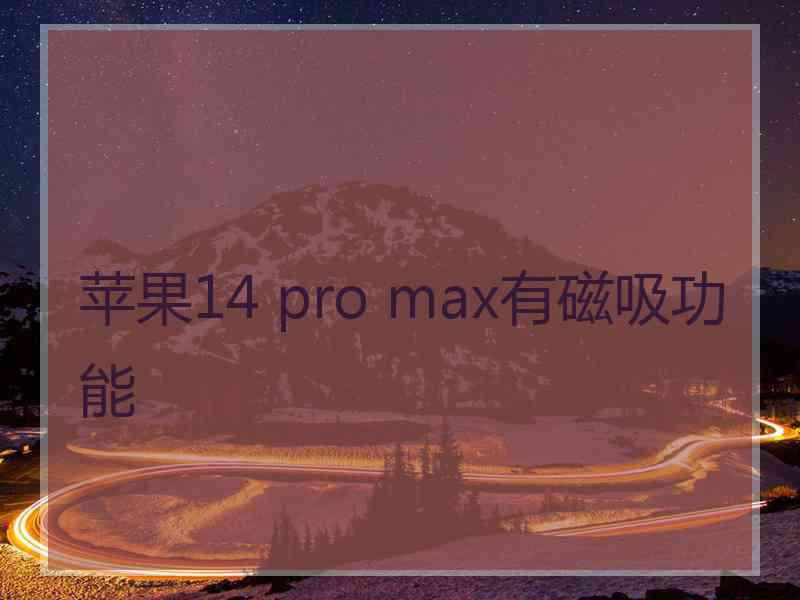 苹果14 pro max有磁吸功能