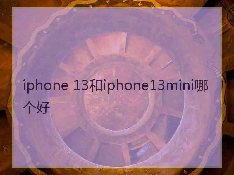 iphone 13和iphone13mini哪个好