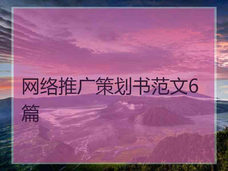 网络推广策划书范文6篇