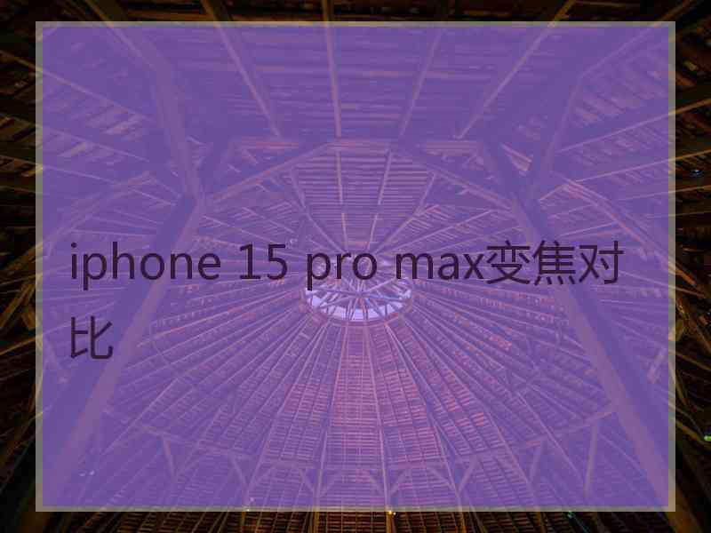 iphone 15 pro max变焦对比