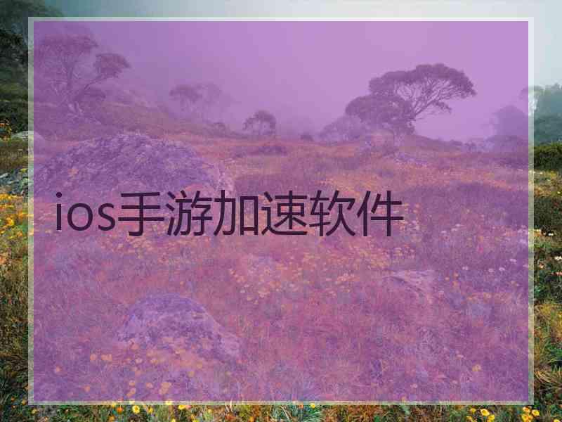 ios手游加速软件