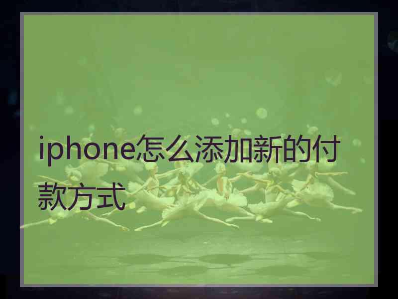 iphone怎么添加新的付款方式