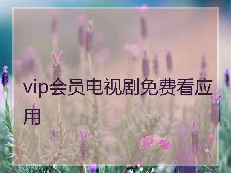 vip会员电视剧免费看应用