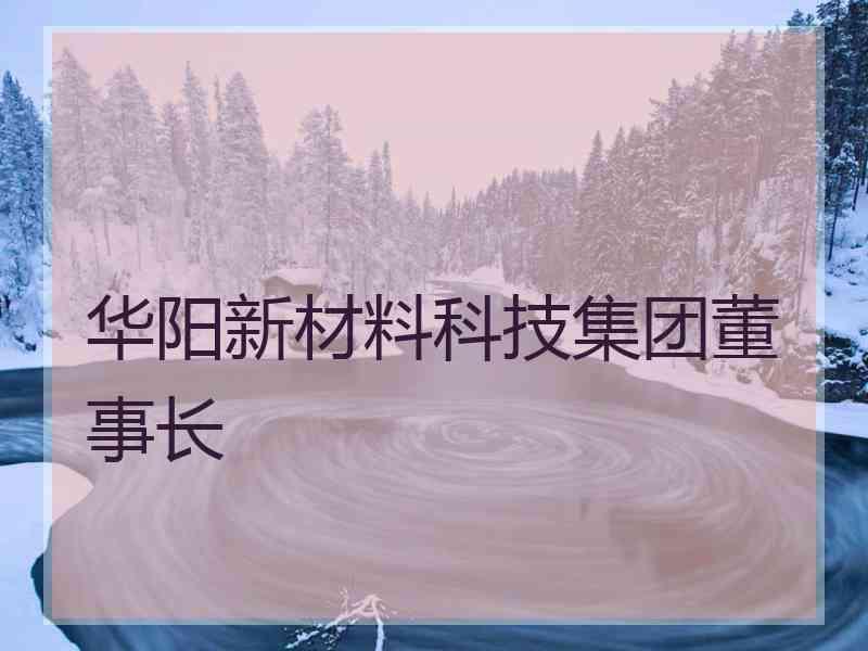 华阳新材料科技集团董事长