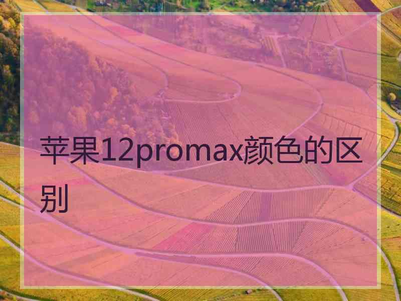 苹果12promax颜色的区别