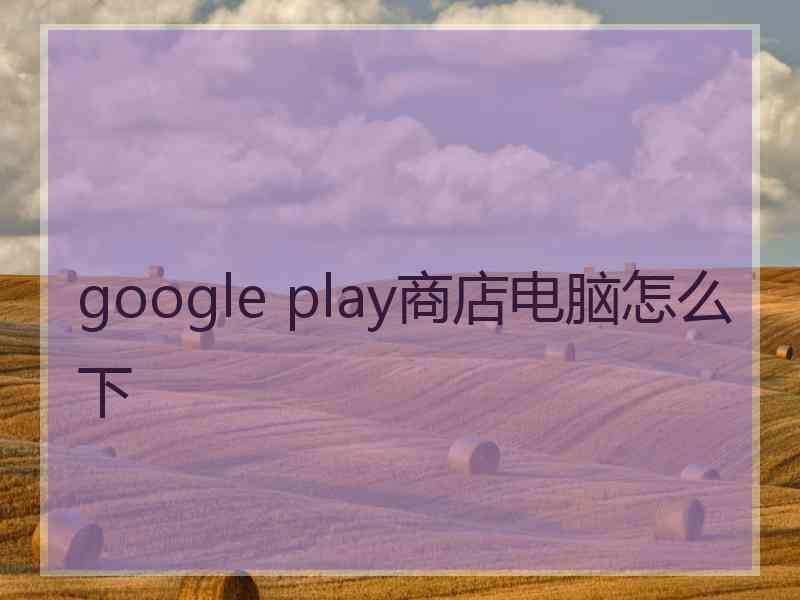 google play商店电脑怎么下