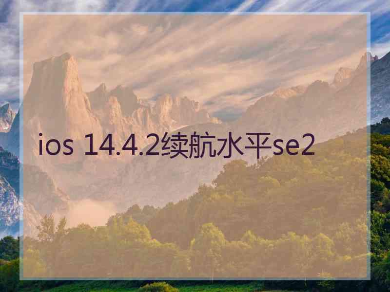 ios 14.4.2续航水平se2