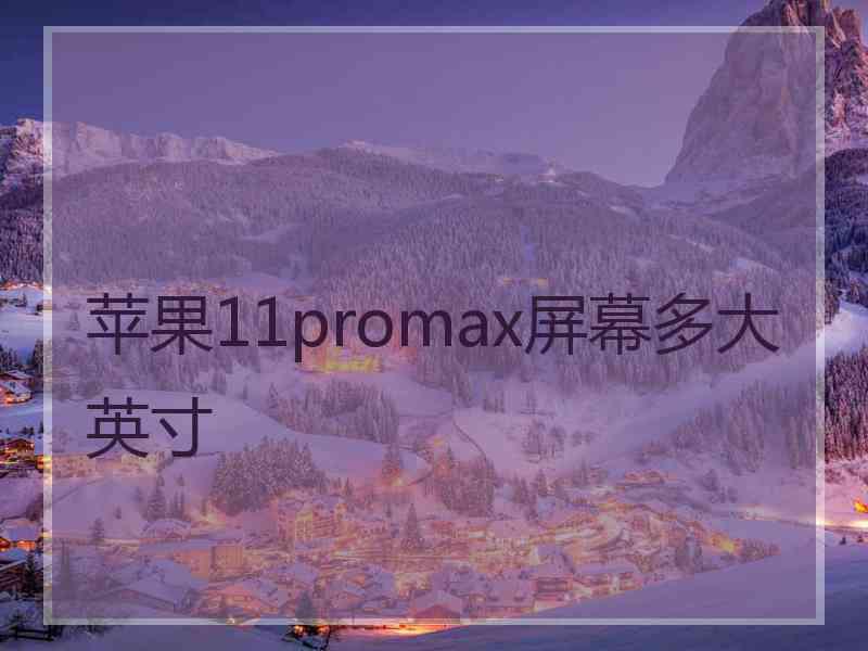 苹果11promax屏幕多大英寸