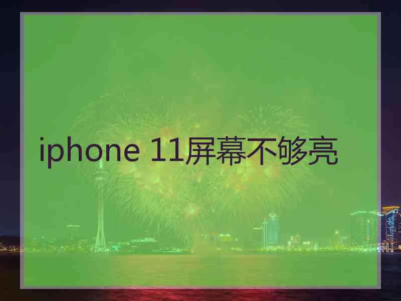 iphone 11屏幕不够亮