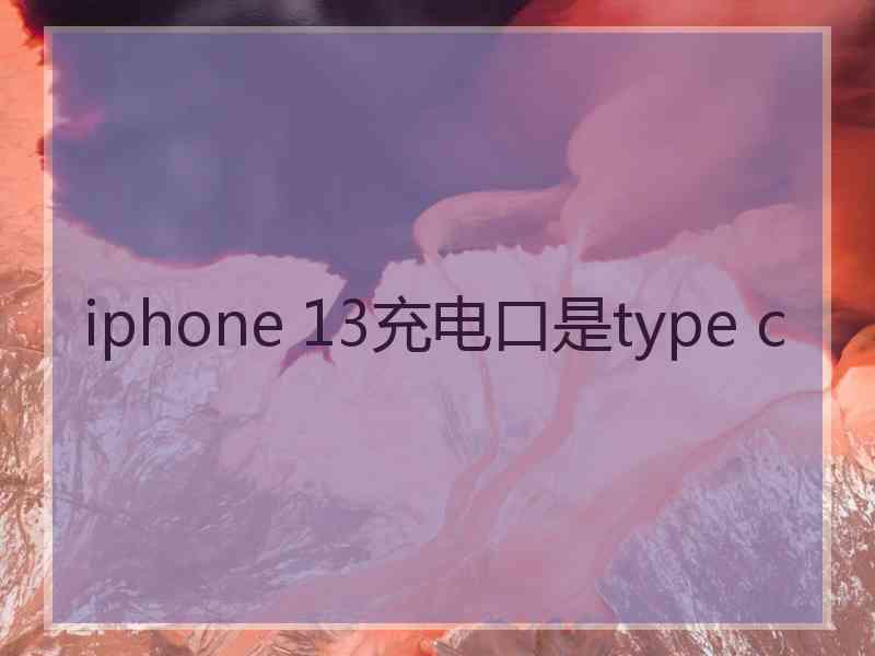 iphone 13充电口是type c