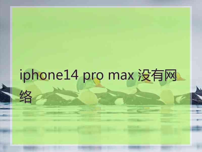 iphone14 pro max 没有网络