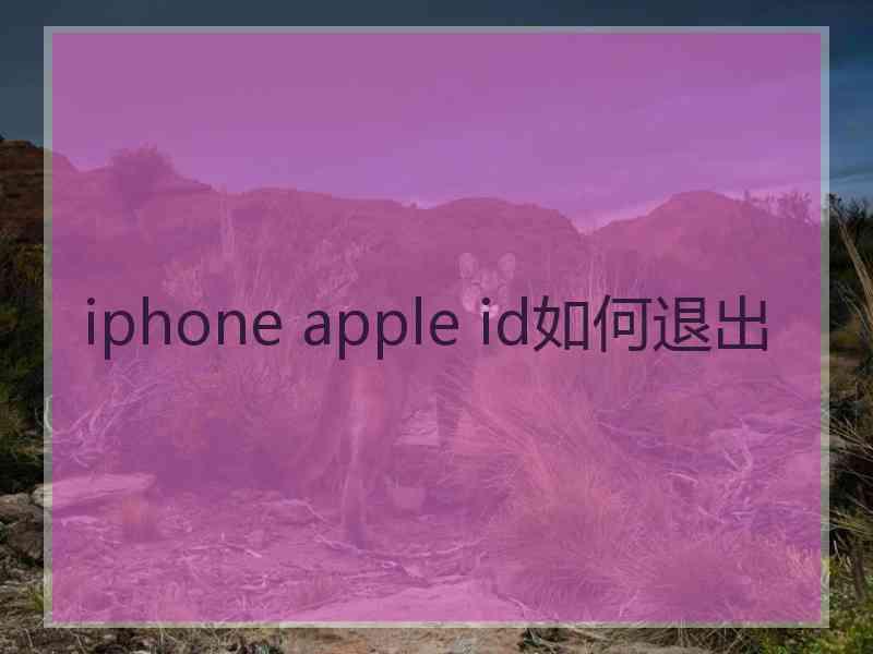 iphone apple id如何退出