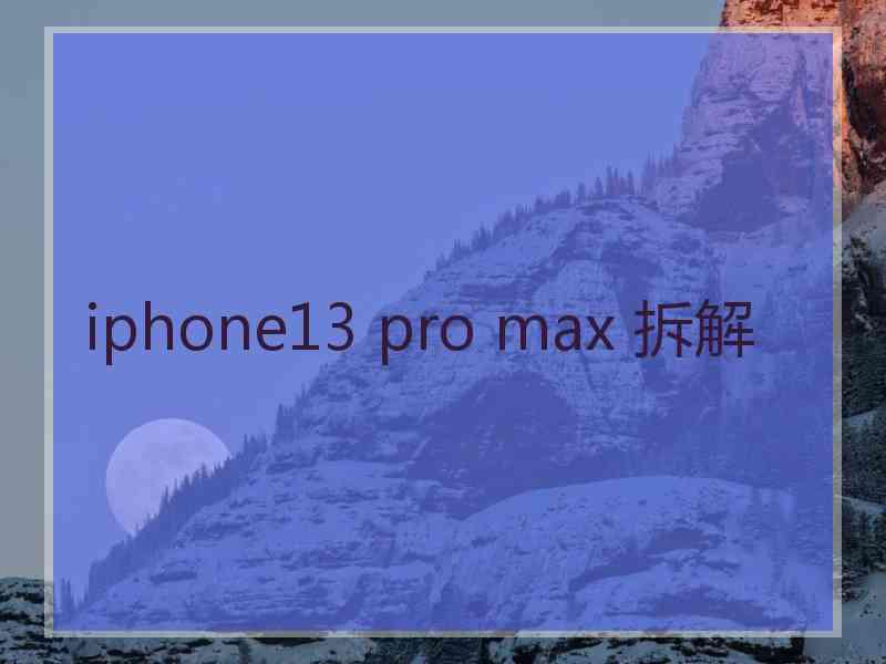 iphone13 pro max 拆解