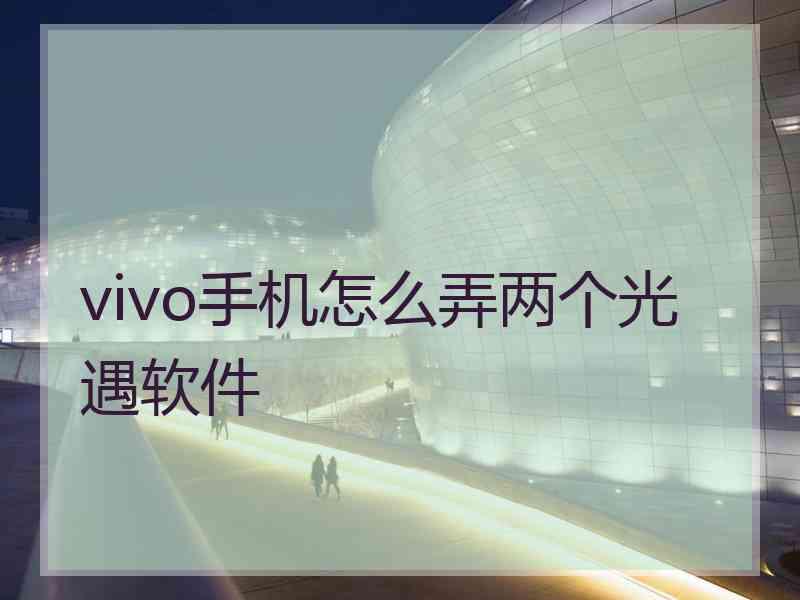 vivo手机怎么弄两个光遇软件