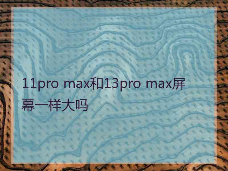 11pro max和13pro max屏幕一样大吗