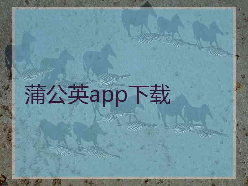 蒲公英app下载