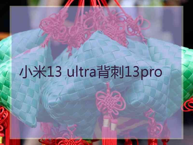 小米13 ultra背刺13pro