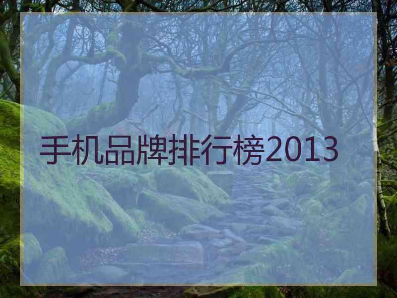 手机品牌排行榜2013