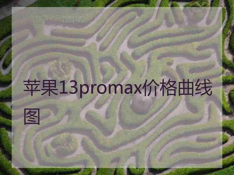 苹果13promax价格曲线图