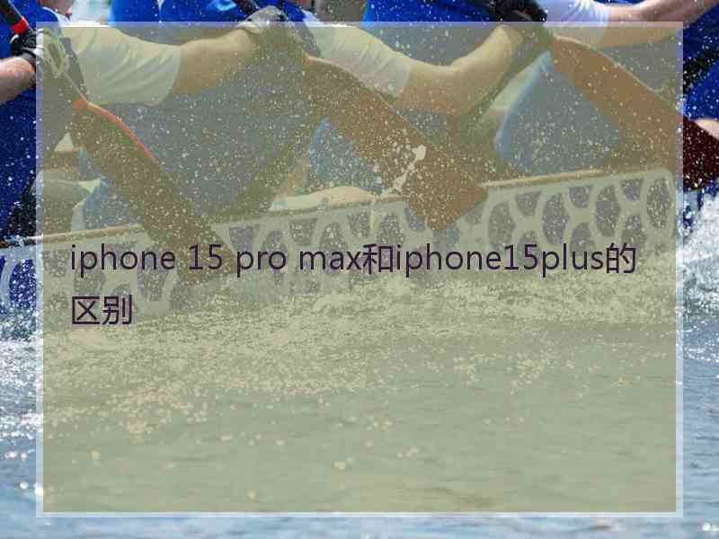 iphone 15 pro max和iphone15plus的区别