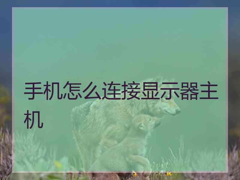 手机怎么连接显示器主机