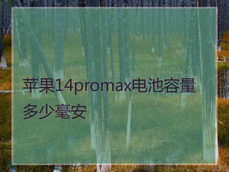 苹果14promax电池容量多少毫安