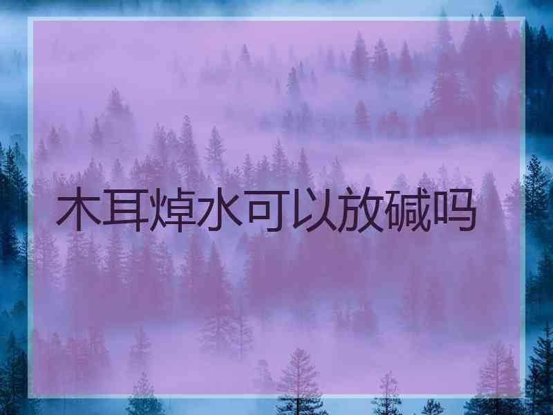 木耳焯水可以放碱吗