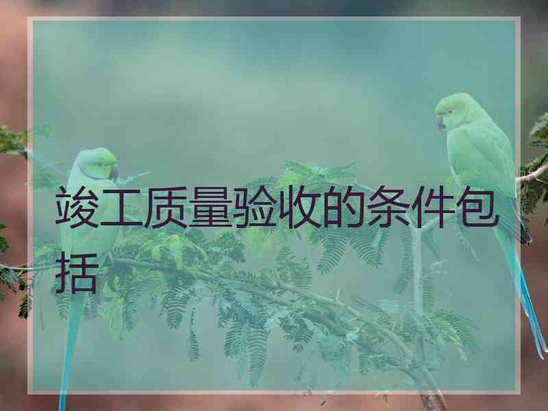 竣工质量验收的条件包括