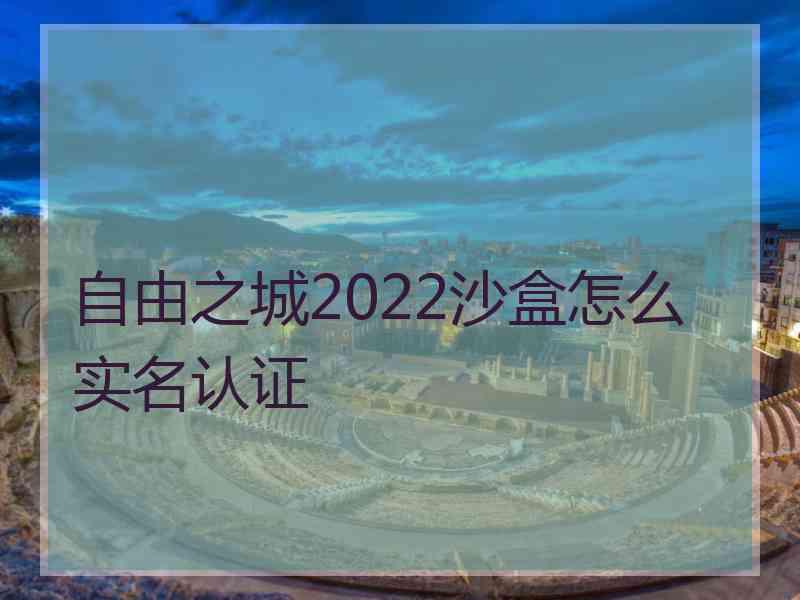 自由之城2022沙盒怎么实名认证