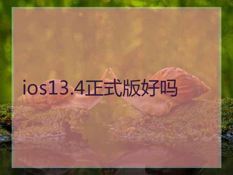 ios13.4正式版好吗